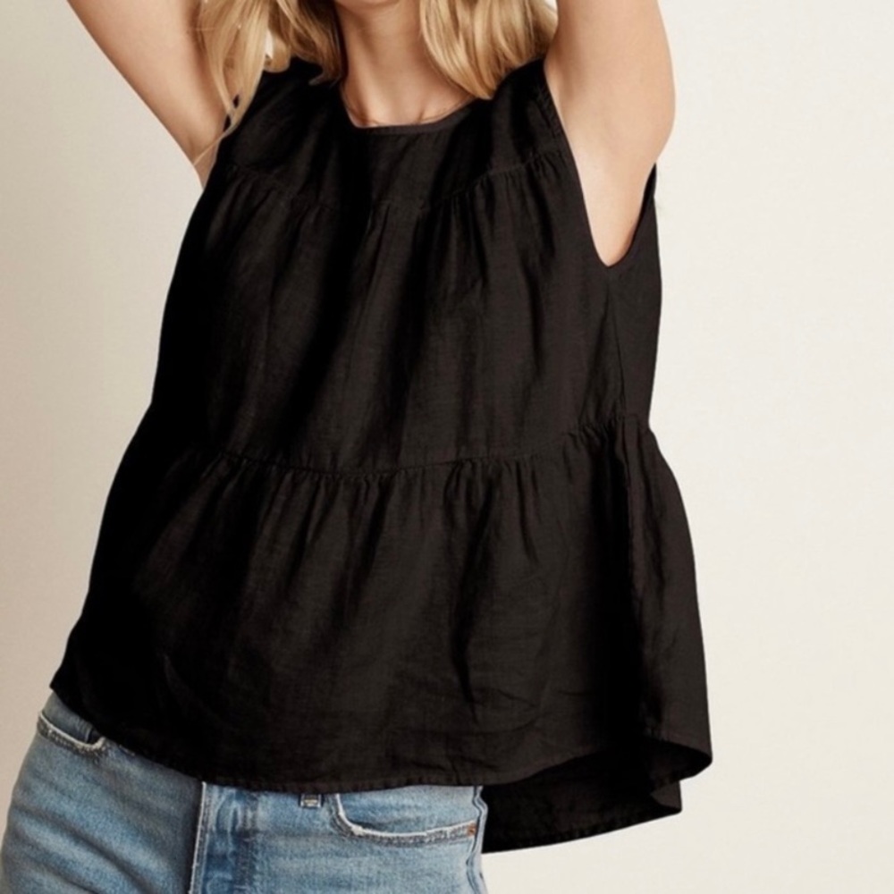 Velvet Graham & Spencer for Anthropologie Black Tiered Tank Size XS Extra Small